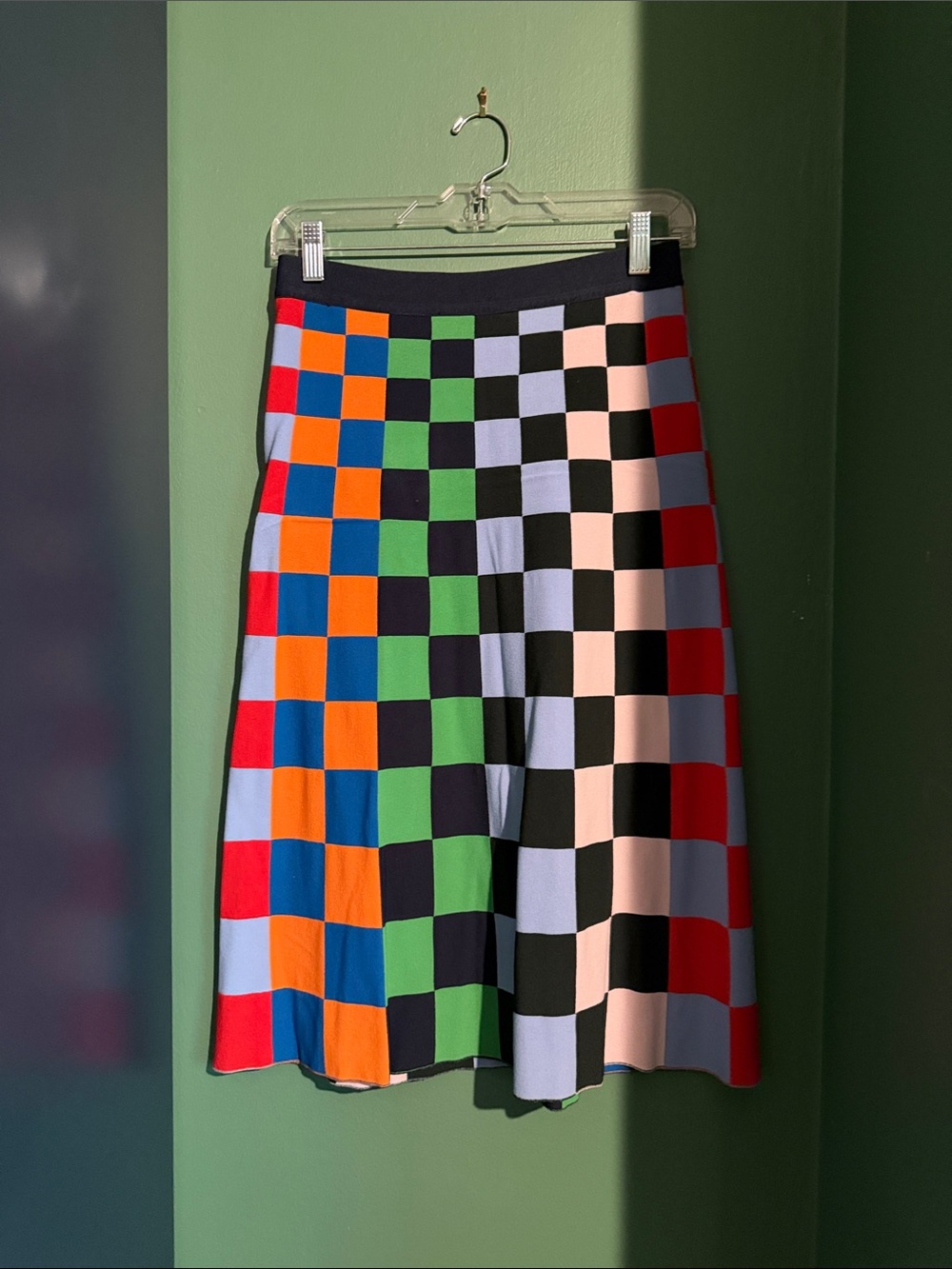 Tory Burch Sport Multicolor Checkered Knit Skirt